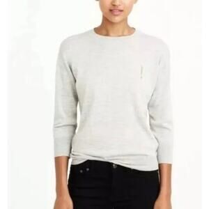 J. Crew Merino Wool Exclamation Point Sweater Gray Size Small